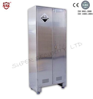 China Adjustable Stainless Laboratory Metal Corrosive Storage Cabinets With 50 Mm Leak-Proof Sump factory