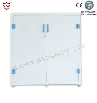 China Cleanroom Safe Plastic Solvent Acid / Alkaline Corrosive Storage Cabinet With 2 Fixed Shelves / Dual Door factory