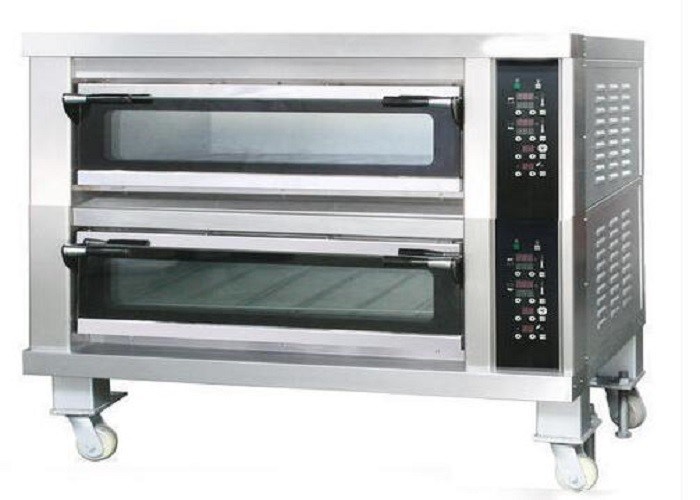 Two Deck Two Trays Commercial Bread Oven Stainless Steel Deck Oven For Bread