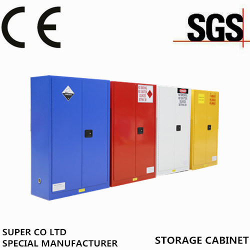 Yellow Powder Coated Chemical Storage Cabinet 15 Gallon Self Locking For Flammable Liquid