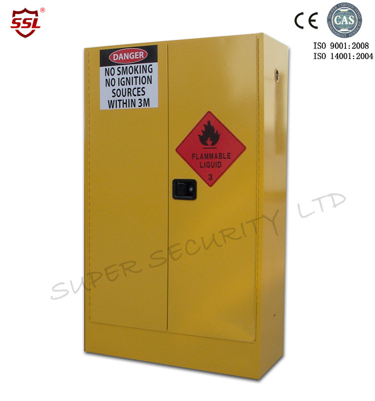 Yellow Paint Chemical Flammable Storage Cabinet With Dual Vents For Dangerous Goods 250l