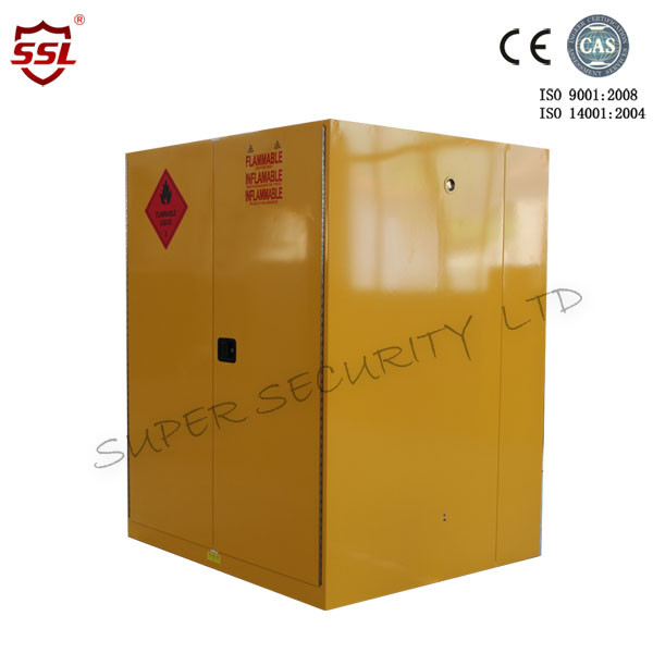 Customized Metal Chemical Storage Cabinet Paint Yellow With Leak-Proof Sump &amp; Dual Vents