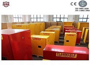 Red Paint Ink Chemical Storage Cabinet For Flammable Liquids 60 Gallon 3