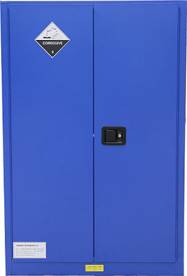 Buy 3-Point Self-Latching Blue Corrosive Storage Cabinet For Hydrochloric Acid Non Sparking online manufacture