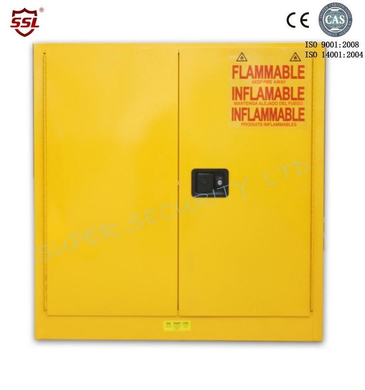 Locking Liquid Storage Two Door Flammable Liquids Storage For Dangerous Goods with Three-point ...