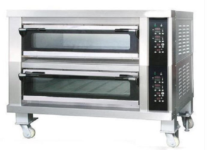 Two Deck Two Trays Commercial Bread Oven Stainless Steel Deck Oven for