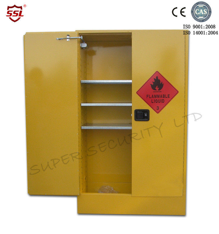 Flammable Storage Cabinet With Dual Vents For Dangerous Goods , 250L